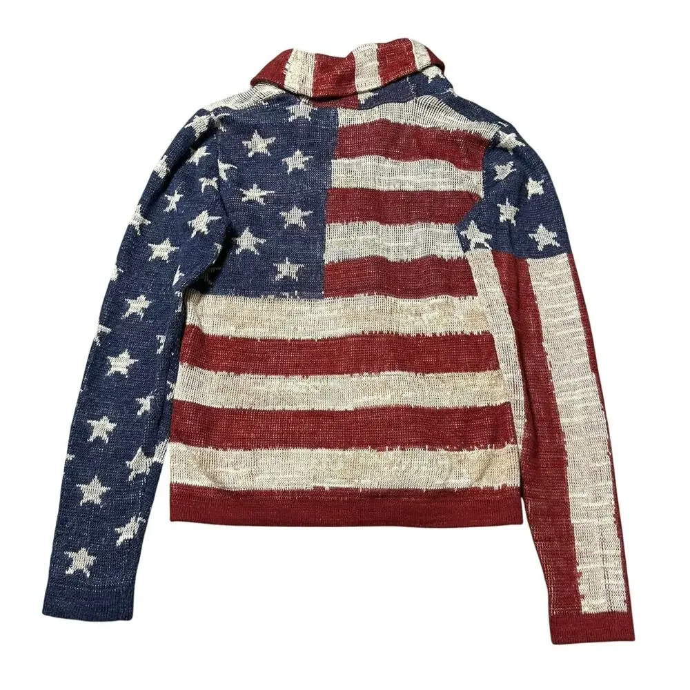 Denim & Supply Ralph Lauren American Flag Knit Cardigan Sweater NEW - Picture 9 of 12